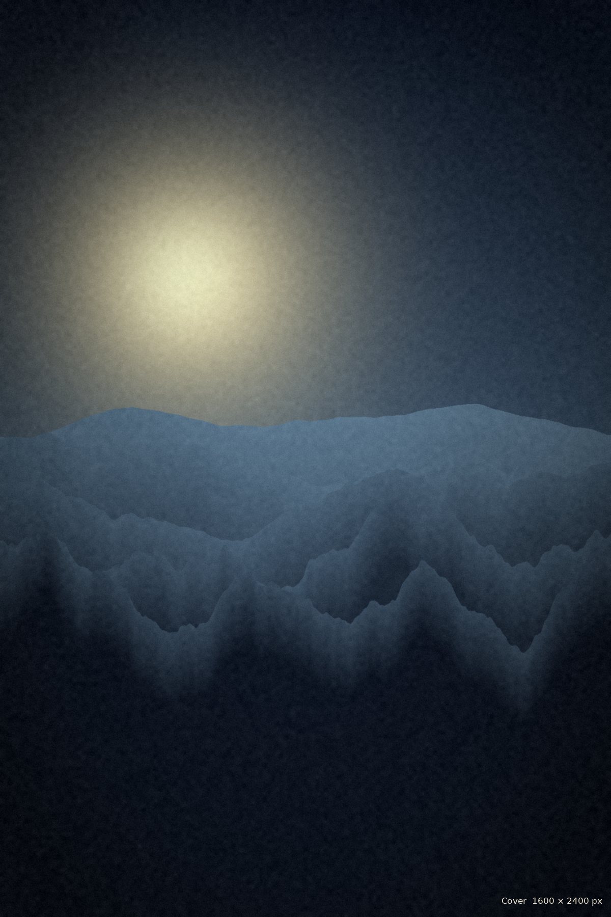 Epic fantasy cover: a hero before a vast mountain range